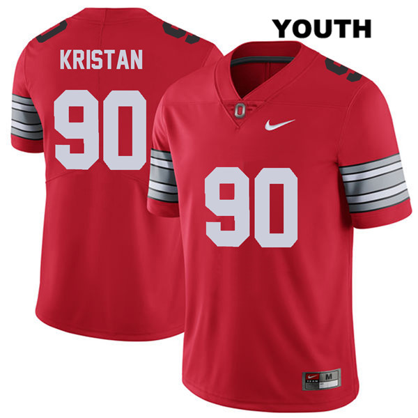 Ohio State Buckeyes Youth Bryan Kristan #90 Red Authentic Nike 2018 Spring Game College NCAA Stitched Football Jersey ZM19H68QQ